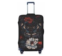 Housses de protection élastiques pour bagages de voyage - Motif papillons de minuit et fleurs - Pour bagages de 45,7 à 81,6 cm, noir, X-Large