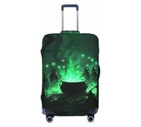 Housses de protection élastiques pour bagages de voyage Motif sorcière de la forêt verte Halloween 45,7 à 81,3 cm, noir, S