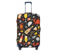 Housses de protection élastiques pour bagages de voyage pour fruits de mer et boissons de 45 à 81 cm, Noir, X-large