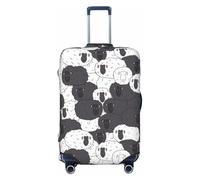 Housses de protection élastiques pour bagages de voyage pour moutons noirs et blancs, 45,7 à 81,3 cm, noir, L