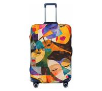 Housses de protection élastiques pour bagages de voyage, visages musicaux abstraits, housses de protection pour bagages de 18 à 32 pouces, noir, XL