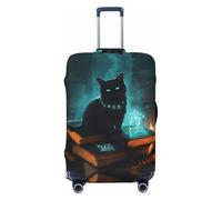 Housses de protection élastiques pour valises de voyage Motif chat noir Halloween pour carnet mystérieux de 45,7 à 81,3 cm, Noir , S