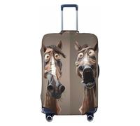 Housses de protection élastiques pour valises de voyage Motif visages de chevaux amusants 45,7 à 81,3 cm, Noir/blanc, Small