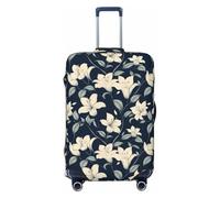 Housses de protection lavables pour bagages de 45,7 à 81,3 cm, haute élasticité, imprimé lys blancs, bleu marine, Noir , M