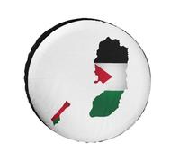 Housses De Protection pour Roue De Secours Personnalisées avec Impression De La Carte Et du Drapeau De La Palestine Imperméables Universelles pour Camping-Car SUV Remorque 16 Pouces