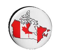 Housses De Protection pour Roue De Secours Personnalisées Motif Drapeau du Canada Universelles pour Camping-Car SUV Remorque 14 Pouces