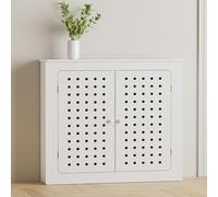 Housses de radiateur modernes - Armoire chauffante élégante avec double porte, étagère de rangement et présentoir pour salon/bureau - 90 x 80 x 15 cm