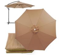 Housses De Rechange Pour Parasol, 6/8 Baleines, Protection UV, Toile De Rechange Pour Parasol De Jardin, Toile De Rechange Pour Parasol De Terrasse, Pour Patio, Jardin Et Plage(Khaki,(8Rib)2.7m/106in)