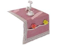 Housses de réfrigérateur en coton et lin, 55x120cm, tissu Protection for, dentelle, Machine à laver, serviette, 2 pièces Pour Lave-linge(Pink)