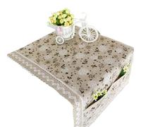 Housses de réfrigérateur en coton et lin, 55x120cm, tissu Protection for, dentelle, Machine à laver, serviette, 2 pièces Pour Lave-linge(Khaki)