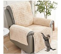 Housses de repose-bras pour canapé, protège-fauteuil, housse de fauteuil inclinable antidérapante, housse de fauteuil relax pour la maison avec enfants et animaux de compagnie chien (Beige, 3 places