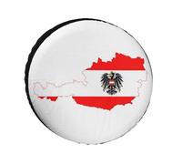 Housses De Roue De Secours Fantaisie avec Drapeau De L'Autriche Motif Imprimé Personnalisées Imperméables Universelles pour Remorque Camping-Car SUV 17 Pouces