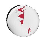Housses De Roue De Secours Fantaisie avec Motif Drapeau De Bahreïn Personnalisées Imperméables Universelles pour Remorque Camping-Car SUV 15 Pouces