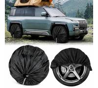 Housses De Roue pour Camping-Car | Imperméable Anti-UV Et Coupe-Vent | Housses De Pneus Noires pour Extérieur | Tissu Oxford PVC résistant | Protection Neige clarté Pluie