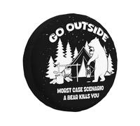 Housses De Roue Sortez. Scénario Catastrophe : Un Ours Vous Tue. Housse Roue De Secours Étanches Anti Poussière Sacs De Rechange pour Camion Remorque Voiture,80-83cm