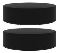 Housses de salon de jardin 2 pcs 10 œillets 205x90 cm Noir G