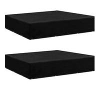 Housses de salon de jardin 2 pcs 12 œillets 250x250x70 cm Noir G