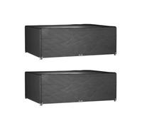 Housses de salon de jardin 2 pcs 12 œillets rectangulaire Noir G