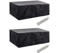 Housses de salon de jardin 2 pcs 8 oillets 200x160x70 cm