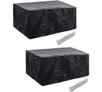 Housses de salon de jardin 2 pcs Rotin 10 œillets 240 x 140 cm Noir G