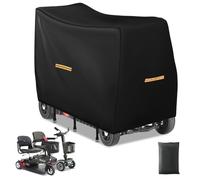 Housses de scooter de mobilité imperméables et résistantes en tissu Oxford 420D pour scooter électrique, 4 bandes réfléchissantes, 3 boucles coupe-vent, protection extérieure (taille XL, 144,8 x 66 x