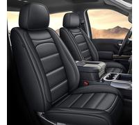 Housses de siège adaptées pour Silverado 2019-2024 2025 Chevy Chevrolet Silverado GMC Sierra 1500 2500HD 3500HD Trail Boss Z71 Crew Double Extended Cab (Blackline, 5 Places)