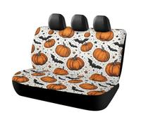 Housses de siège arrière citrouille d'Halloween pour voitures - Ajustement universel - Protection de siège pour chauve-souris - Accessoires d'intérieur automobiles pour animaux domestiques et enfants