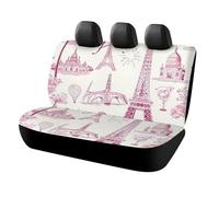 Housses de siège arrière de voiture rétro Paris - Ajustement universel - Tour Eiffel - Accessoires d'intérieur automobiles pour animaux domestiques et enfants - Utilisation quotidienne