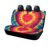 Housses de siège arrière motif cœur Tie Dye - Ajustement universel - Coloré - Accessoires d'intérieur automobiles pour animaux domestiques et enfants - Utilisation quotidienne
