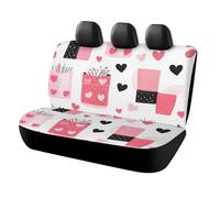 Housses de siège arrière pour voitures - Ajustement universel - Motif cœur - Protection de siège - Accessoires d'intérieur automobiles pour animaux domestiques et enfants - Utilisation quotidienne