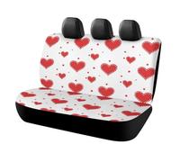 Housses de siège arrière pour voitures - Ajustement universel - Motif cœur rouge - Accessoire d'intérieur automobile pour animaux domestiques et enfants - Utilisation quotidienne