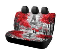Housses de siège arrière pour voitures - Motif tour Eiffel - Ajustement universel - Style vintage - Paris - Protection de siège auto - Accessoires d'intérieur pour animaux domestiques et enfants