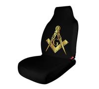 Housses de siège Auto avec Symbole de la Loge maçonnique de la Franc-maçonnerie, Protection des sièges pour Femmes et Filles, adaptées à la Plupart des véhicules, Voitures, camions, SUV, fourgonnette