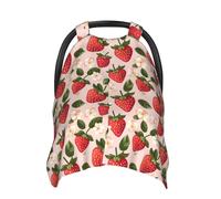Housses de siège auto pour bébé à imprimé de fleurs de fraise, housse d'allaitement respirante, housse d'allaitement, housses de poussette, auvent multi-usage pour siège auto pour bébé, garçons et