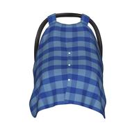 Housses de siège auto pour bébé à imprimé vichy bleu marine, housse d'allaitement, housse d'allaitement, housses de poussette, auvent multi-usage pour siège auto pour bébé, garçons et filles