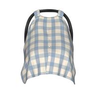 Housses de siège auto pour bébé à imprimé vichy bleu vintage, housse d'allaitement, housse d'allaitement, housses de poussette, auvent multi-usage pour siège auto pour bébé, garçons et filles