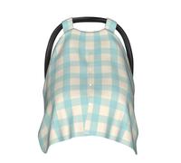 Housses de siège auto pour bébé à imprimé vichy cyan doux, housse d'allaitement, housse d'allaitement, housses de poussette, auvent multi-usage pour siège auto pour bébé, garçons et filles, essentiels