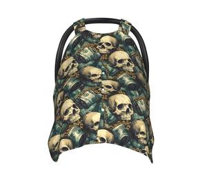 Housses de siège auto pour bébé avec chaîne dorée et motif tête de mort, housse d'allaitement, housse d'allaitement, housses de poussette, auvent multi-usage pour siège auto pour bébé, garçons et