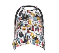 Housses de siège auto pour bébé avec imprimé scène de rue de New York, housse d'allaitement respirante, housse d'allaitement, housses de poussette, auvent de siège auto pour nourrisson, essentiels