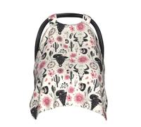 Housses de siège auto pour bébé avec imprimé tête de mort de chèvre rose occidental, housse d'allaitement respirante, housse d'allaitement, housses de poussette, auvent multi-usage pour siège auto