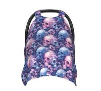 Housses de siège auto pour bébé avec imprimé tête de mort et fleur rose, housse d'allaitement, housse d'allaitement, housses de poussette, auvent multi-usage pour siège auto pour bébé, garçons et