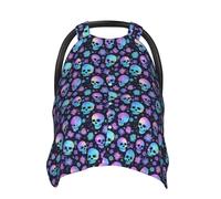 Housses de siège auto pour bébé avec imprimé tête de mort et fleurs roses et bleues, housse d'allaitement, housses de poussette, multi-usages pour siège auto pour bébé, garçons et filles, essentiels