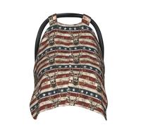 Housses de siège auto pour bébé avec motif drapeau de cerf - Respirantes - Couverture d'allaitement - Housses de poussette, multi-usages pour siège auto pour bébé, garçons et filles, nouveaux-nés