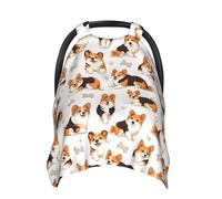 Housses de siège auto pour bébé imprimé chiens corgi mignons, housse d'allaitement respirante, housse d'allaitement, housses de poussette, auvent multi-usage pour siège auto pour bébé, garçons et