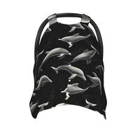 Housses de siège auto pour bébé imprimé dauphins noirs, housse d'allaitement, housse d'allaitement, housses de poussette, auvent multi-usage pour siège auto pour bébé, garçons et filles, essentiels