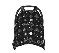 Housses de siège auto pour bébé imprimées de formes mathématiques, housse d'allaitement respirante, housses de poussette, auvent multi-usage pour siège auto pour bébé, garçons et filles, essentiels