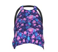 Housses de siège auto pour bébé motif tête de mort bleu, rose imprimé, housse d'allaitement respirante, housse d'allaitement, housses de poussette, auvent multi-usage pour siège auto pour bébé