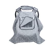 Housses de siège auto pour bébés garçons et filles, auvent de siège auto pour porte-nouveau-né, 2 couches de fenêtres en maille/tissu, pas de déplacement sur la poignée de transport, coton et polaire,