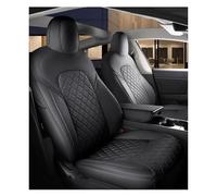 Housses de siège auto Pour Tesla Pour Model 3 Y Housse De Siège Auto Accessoires Couverture Intégrale À 360 Degrés Cuir Véritable Perforé Protection Siege Voiture(Black)