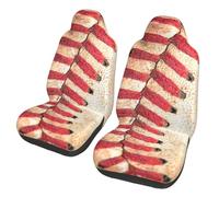 Housses de siège Auto universelles à Coutures Rouges et Motif Balle de Baseball Vintage, Lot de 2 pièces - Protections de siège Avant Extensibles pour Voitures, camions et SUV, Coupe baquet, Respira